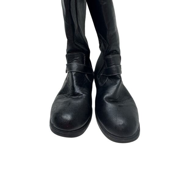 totes Size 9 Black Ashton Faux Fur Pull on Buckled Knee High Boots Fall Winter - Picture 3 of 12